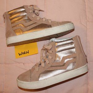 JUSTICE HI-TOP SNEAKERS -SIZE 3/5 WORN